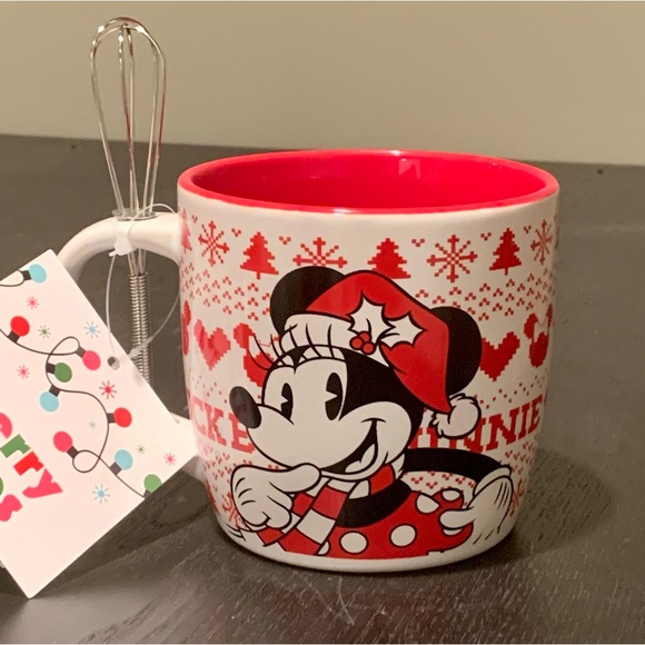 Mickey and Minnie Mouse Christmas Mug and Whisk Set - Picture 4 of 8
